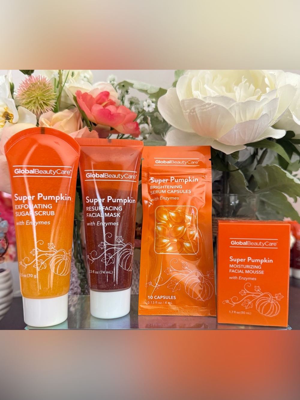 🆕🎃 GLOBAL BEAUTY CARE LIMITED EDITION “SUPER PUMPKIN” 4-PIECE SKIN CARE SET. NEW